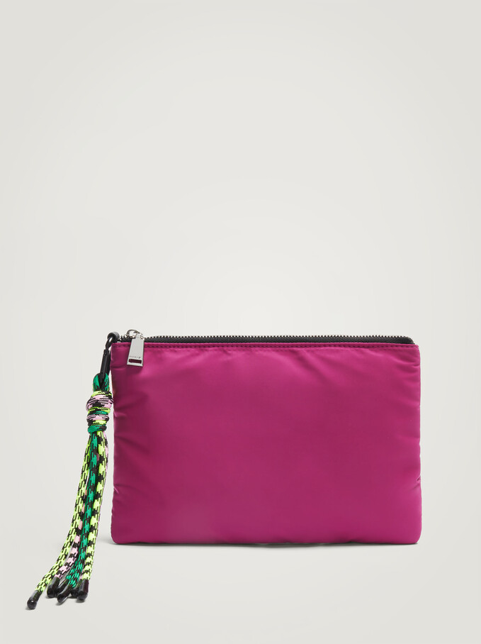 Nylon Bag With Drawstring, Pink, hi-res