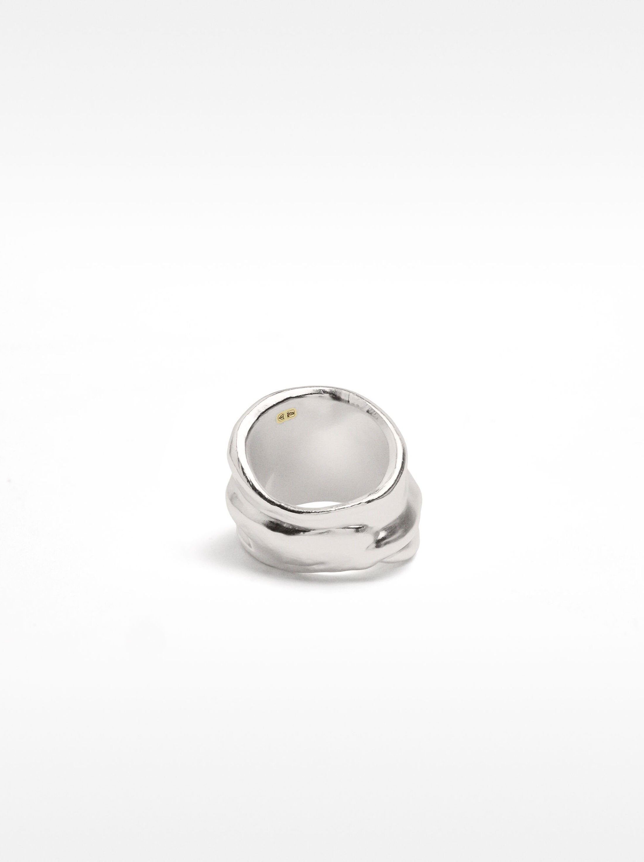 Anell ample amb relleu – plata de llei 925 image number 2.0