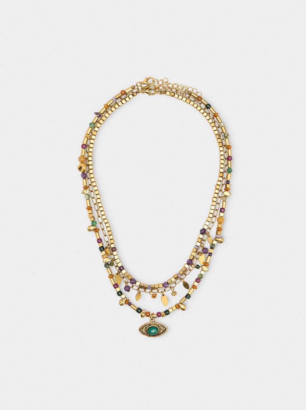 Set of necklaces with stones