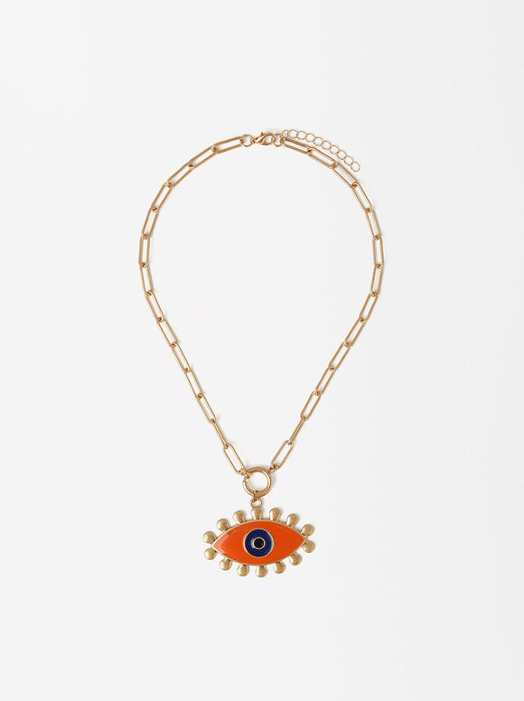 Eye Pendant Necklace, Multicolor, hi-res