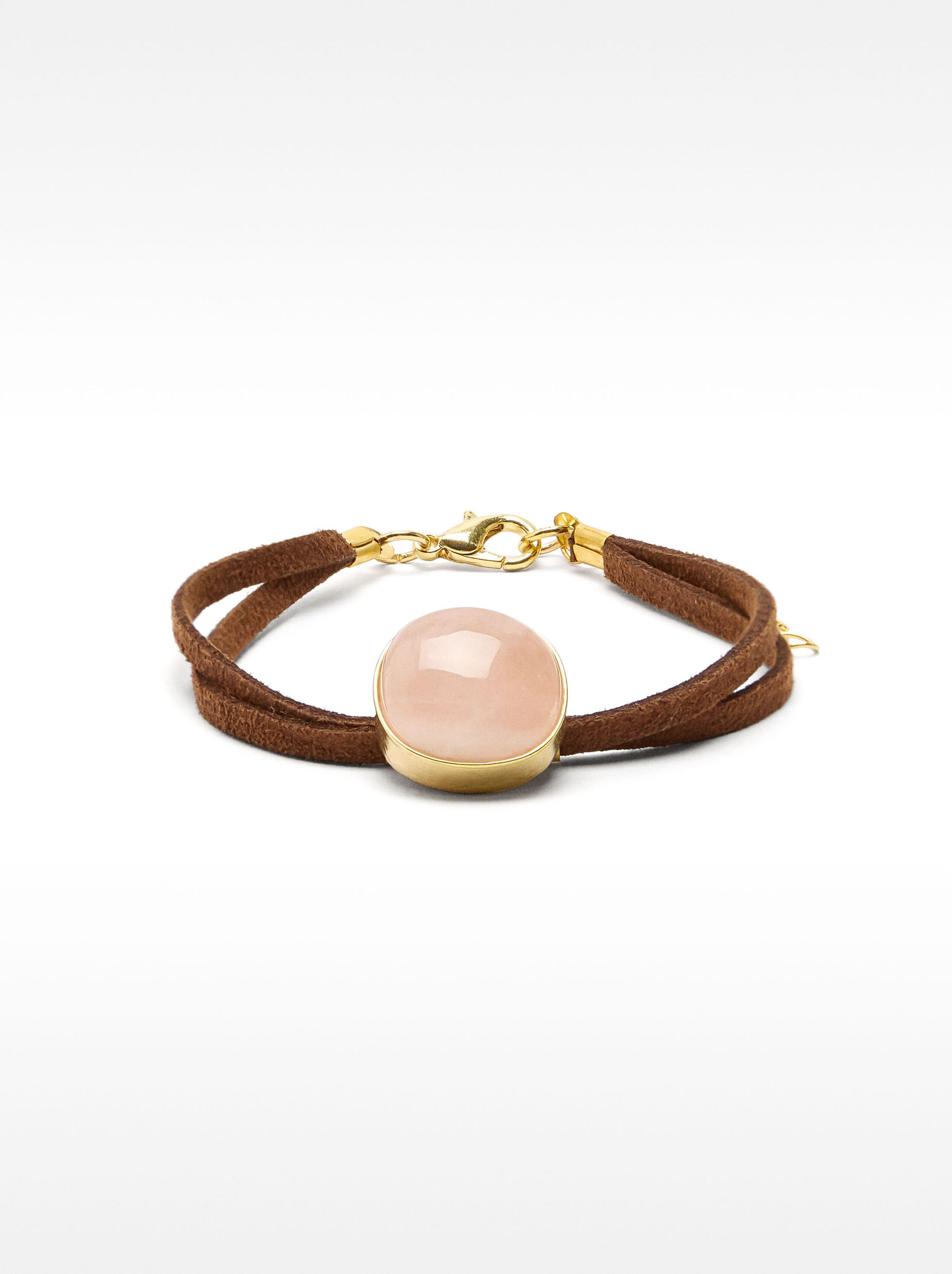 Pulseira de pele com pedra image number 0.0