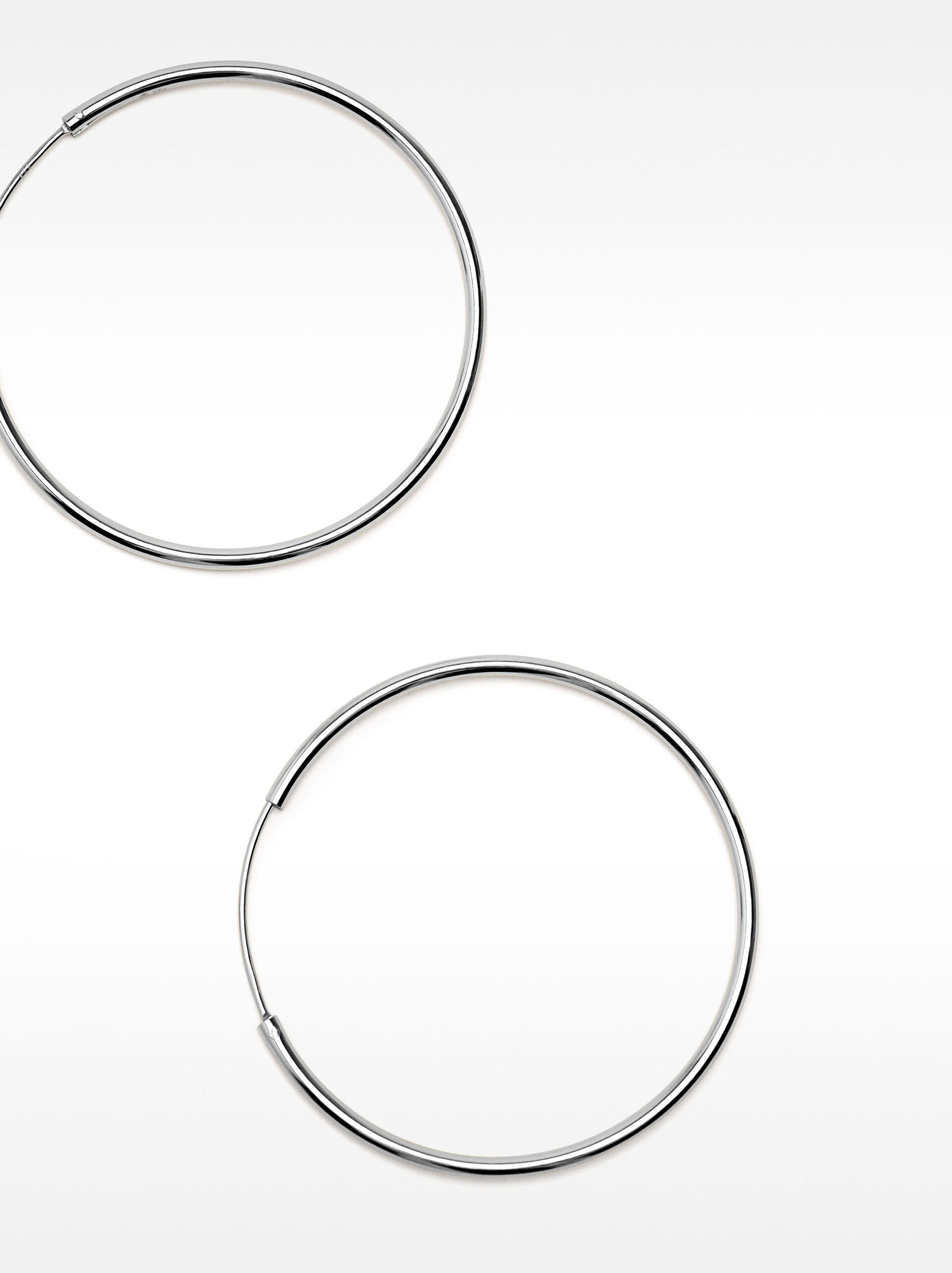 Short 925 silver hoop earrings image number 2.0