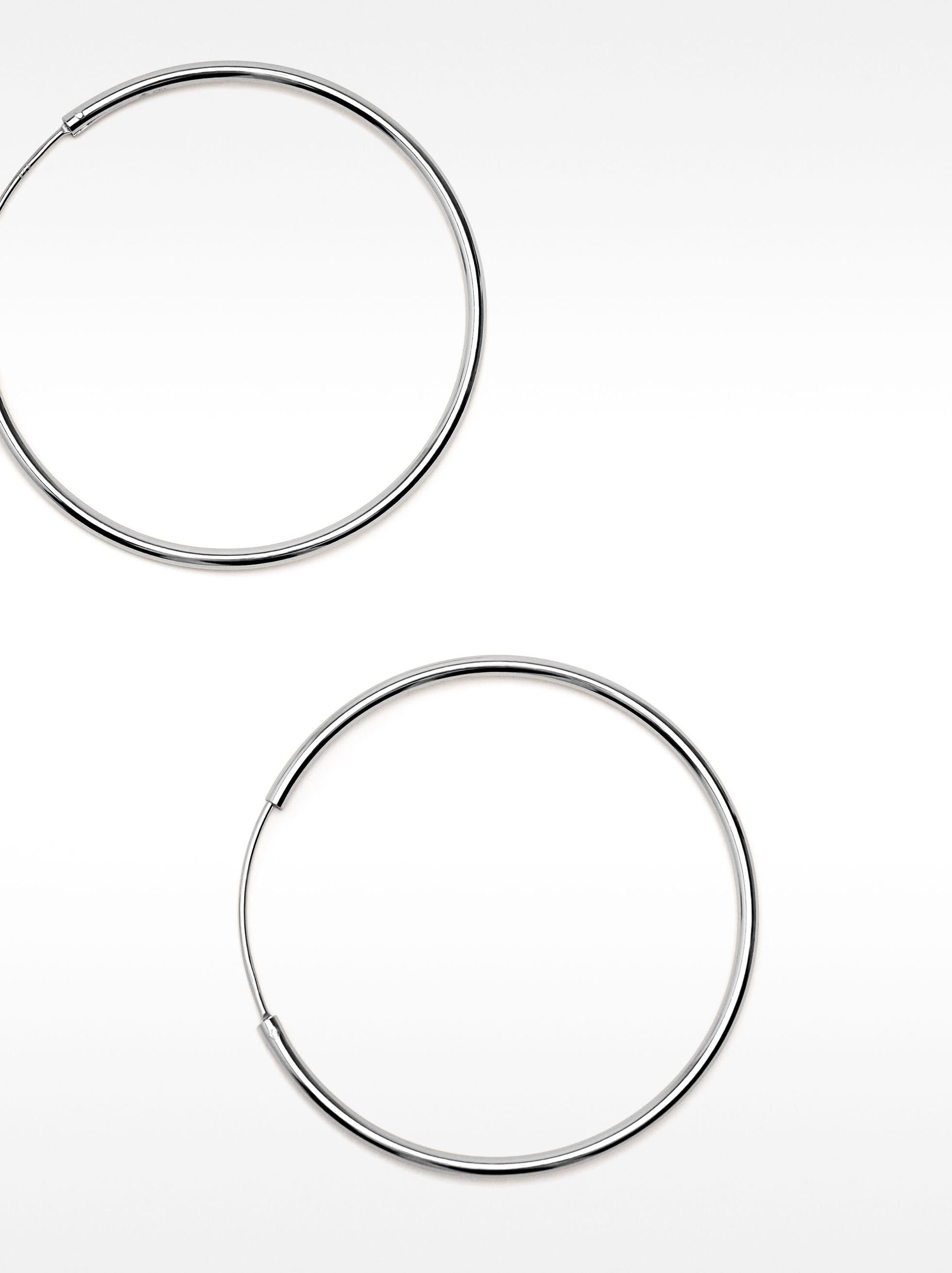 Short 925 silver hoop earrings image number 2.0