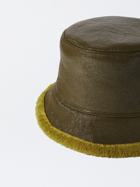 Waterproof Patent Bucket Hat, Green, hi-res