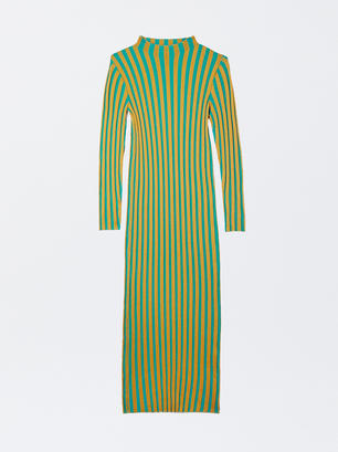 Striped Dress, Mustard, hi-res