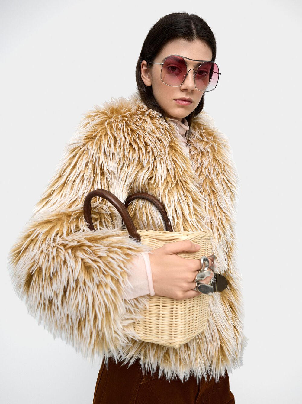 Faux fur effect jacket