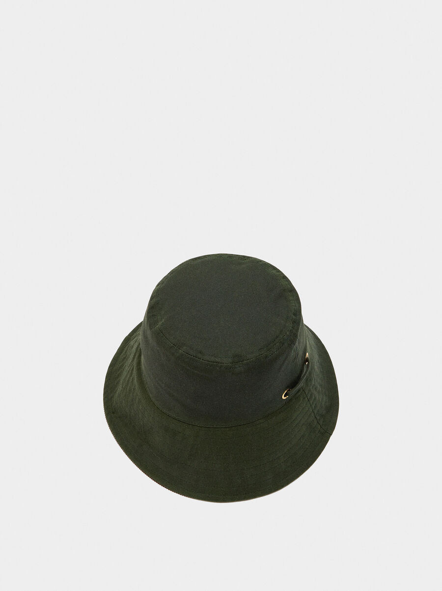 Bucket hat with adjustable strap