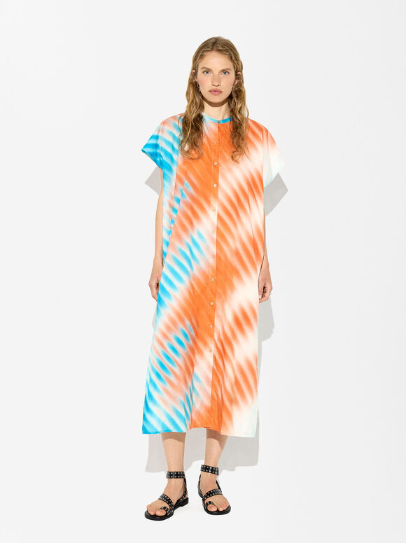 Printed Dress, Multicolor, hi-res