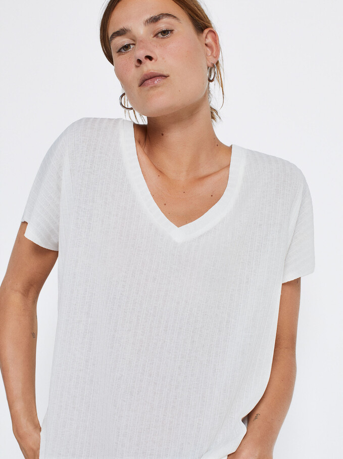 T-Shirt Made From Recycled Materials, White, hi-res