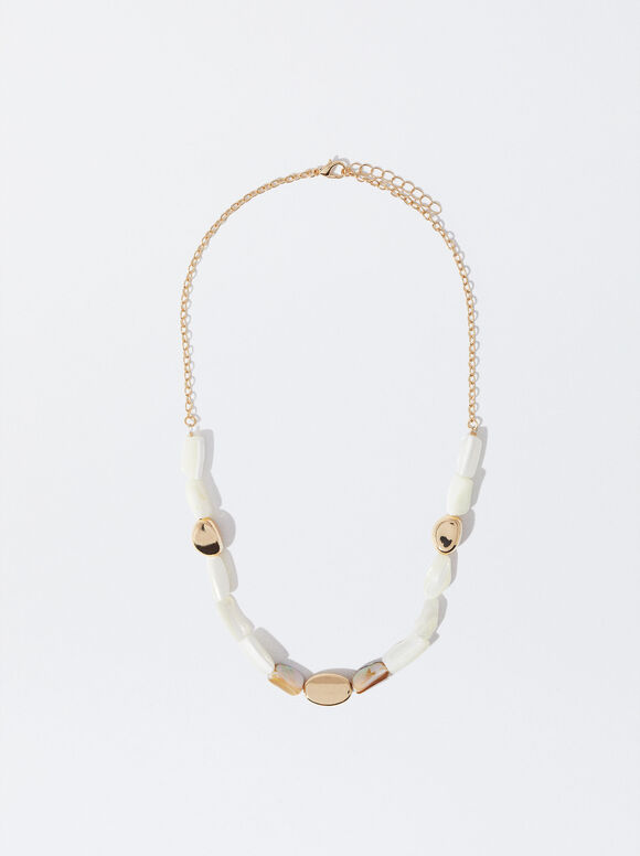 Necklace With Shell, White, hi-res