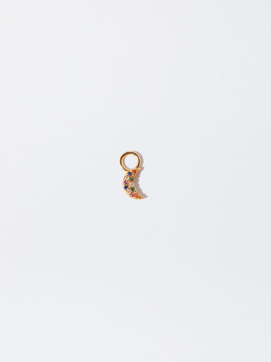 925 silver zirconia moon charm