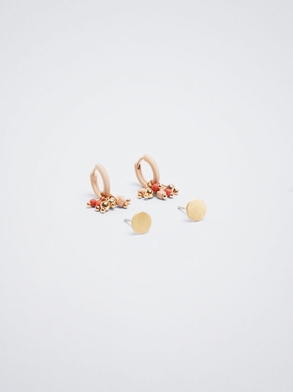 Multicoloured Earrings Set, Multicolor, hi-res