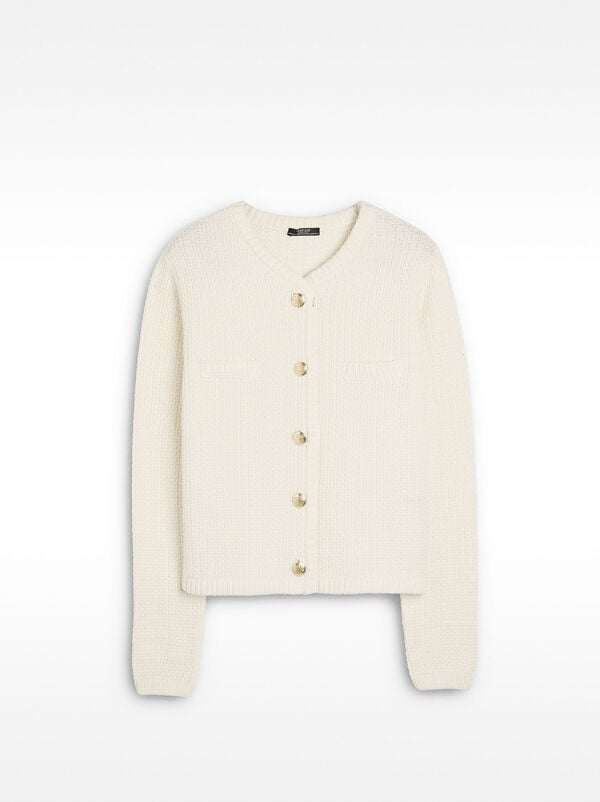 Textured knit cardigan