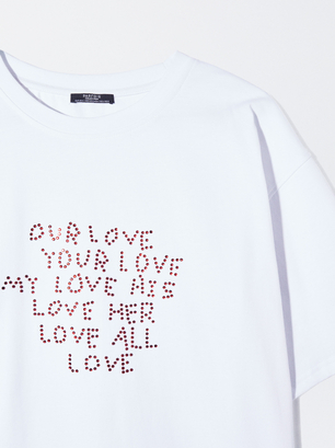 Exclusivo Online - Camisa De Algodón Love, Blanco, hi-res