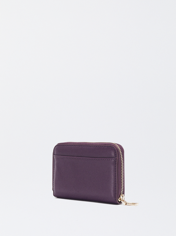 Coin Purse With Zip Fastening, Bordeaux, hi-res