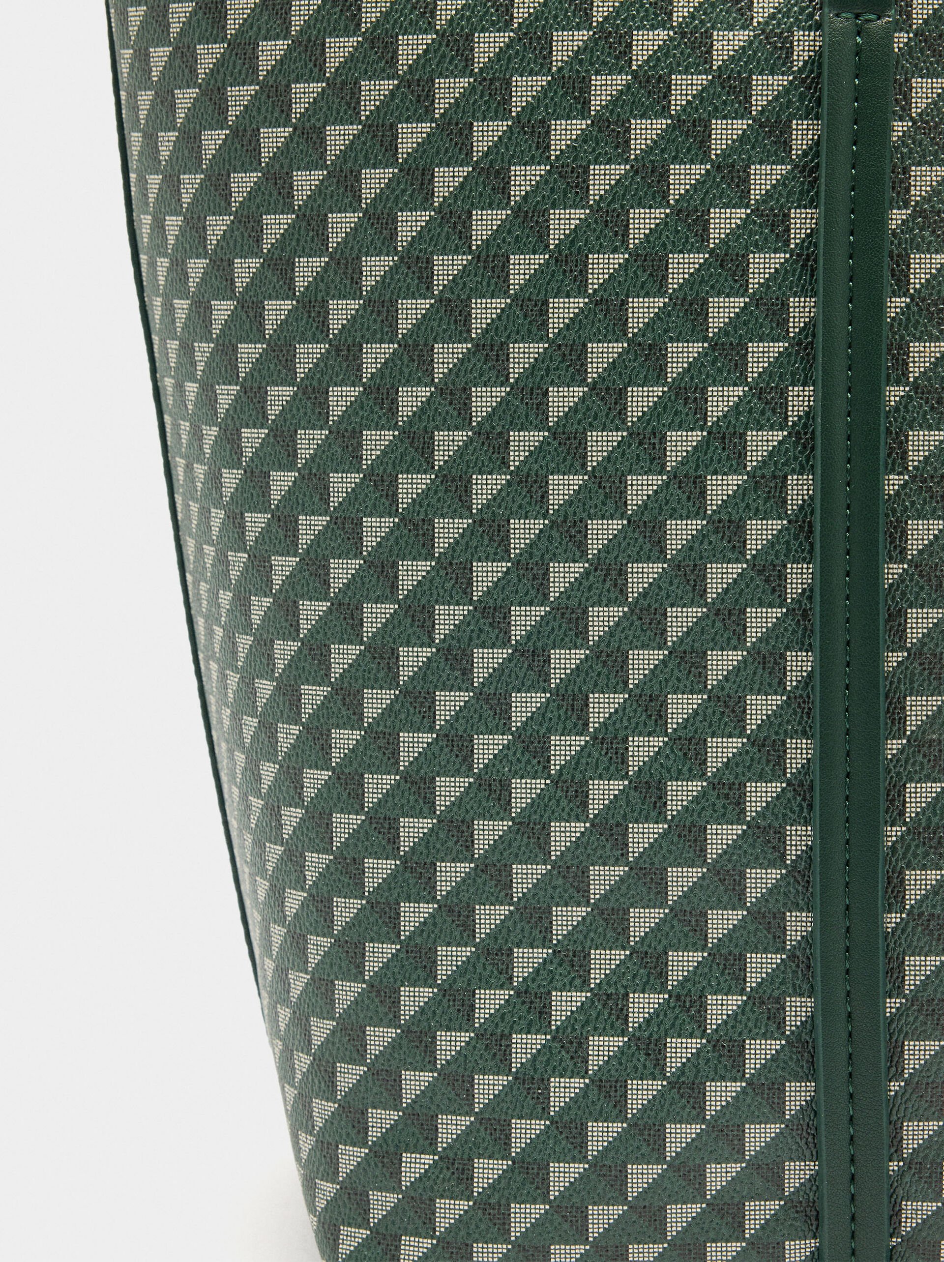 Sac shopper imprimé avec pochette amovible image number 3.0