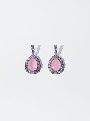 Earrings With Stone And Zirconia image number 0.0