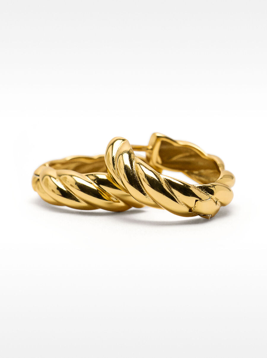 Braided hoop earrings - 925 sterling silver