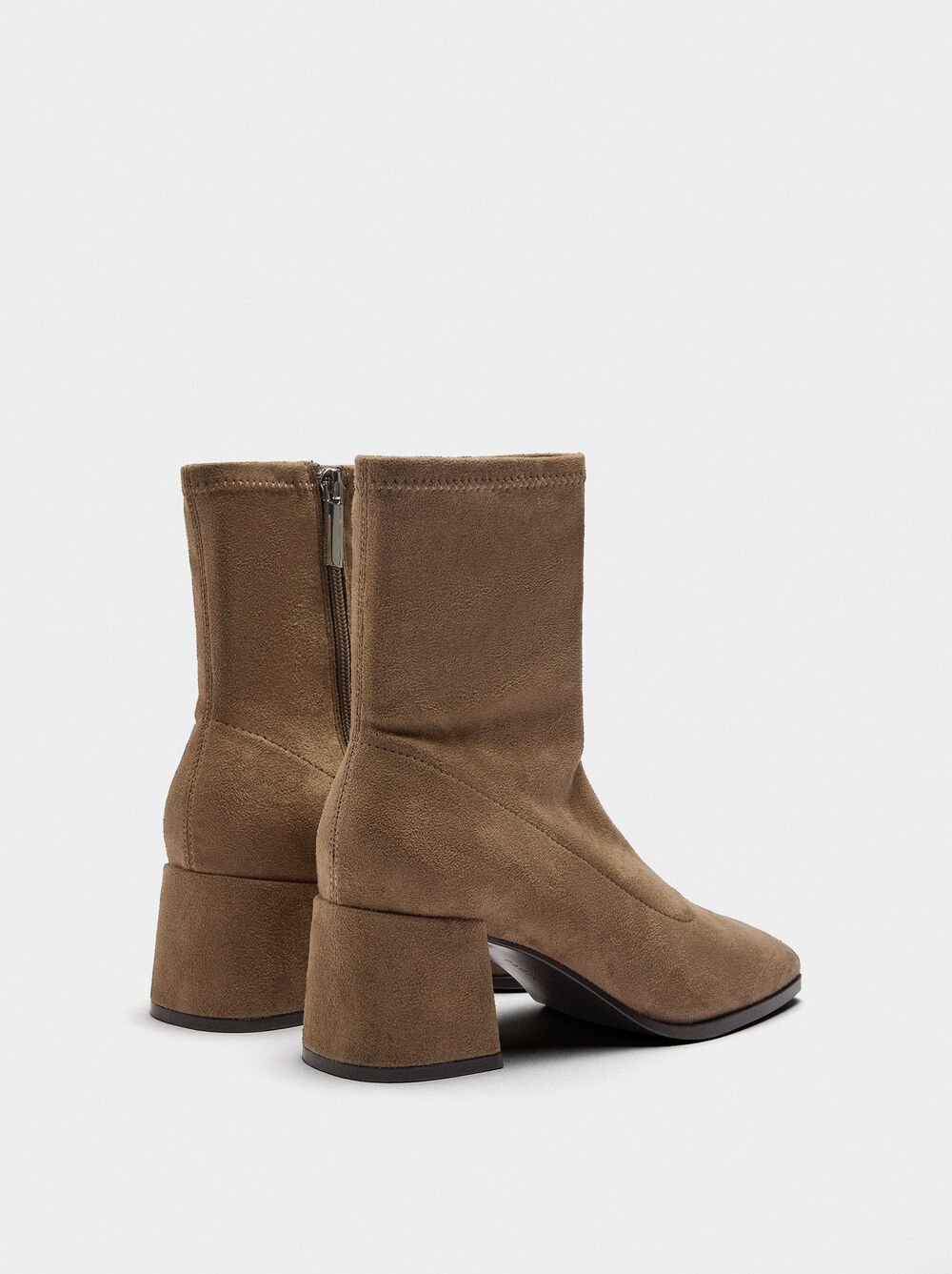 Suede effect ankle boots