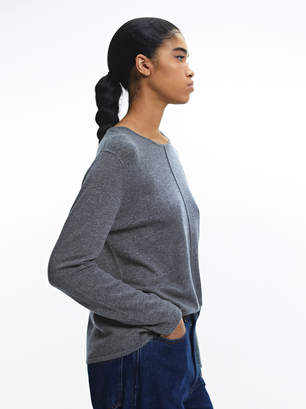 Knit Sweater With Wool, Grey, hi-res