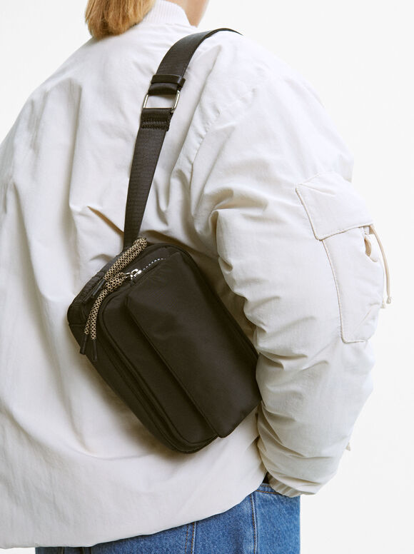 Online Exclusive - Nylon Crossbody Bag, Black, hi-res