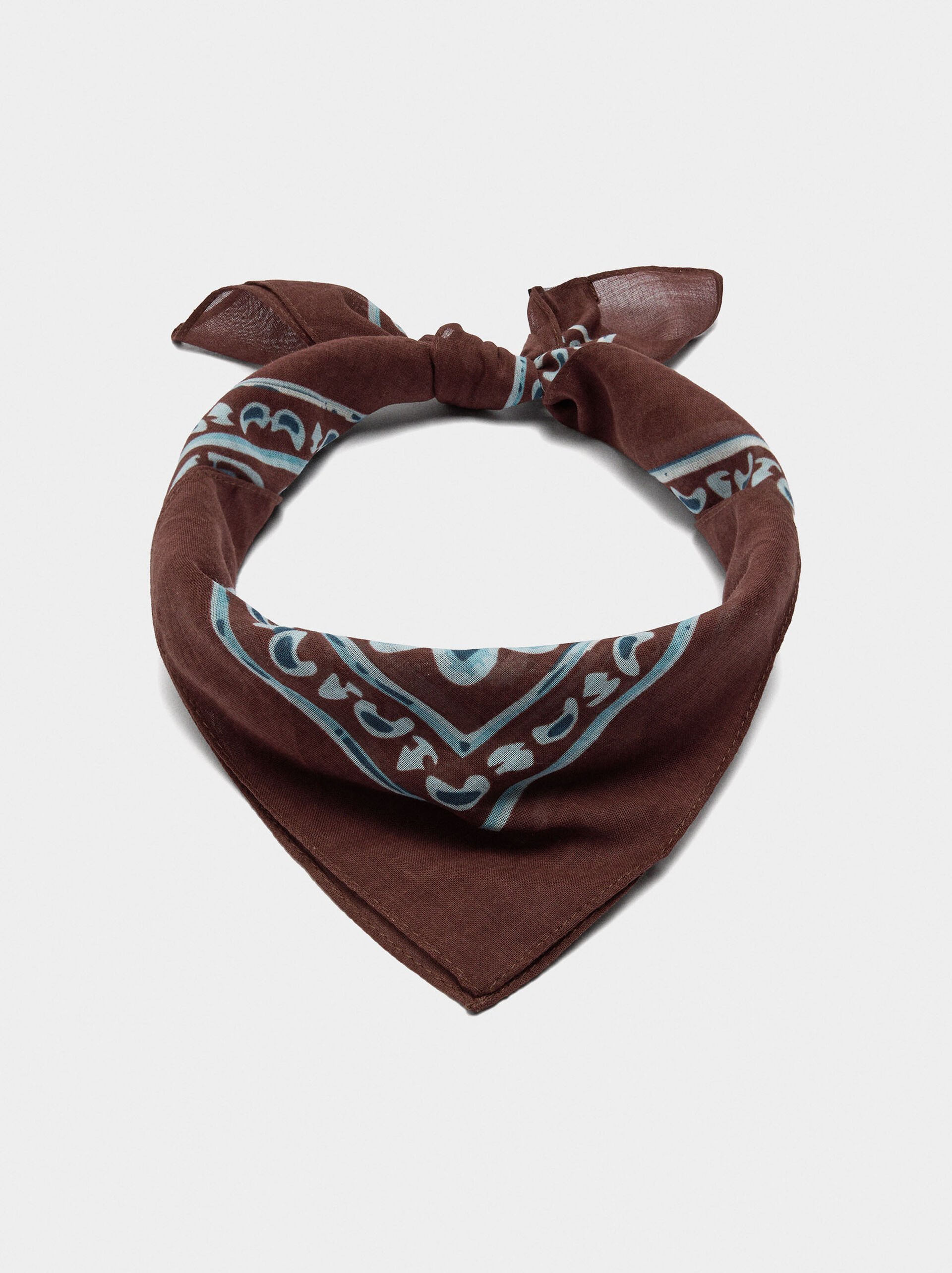 Multifunctional printed scarf with 100% cotton image number 3.0