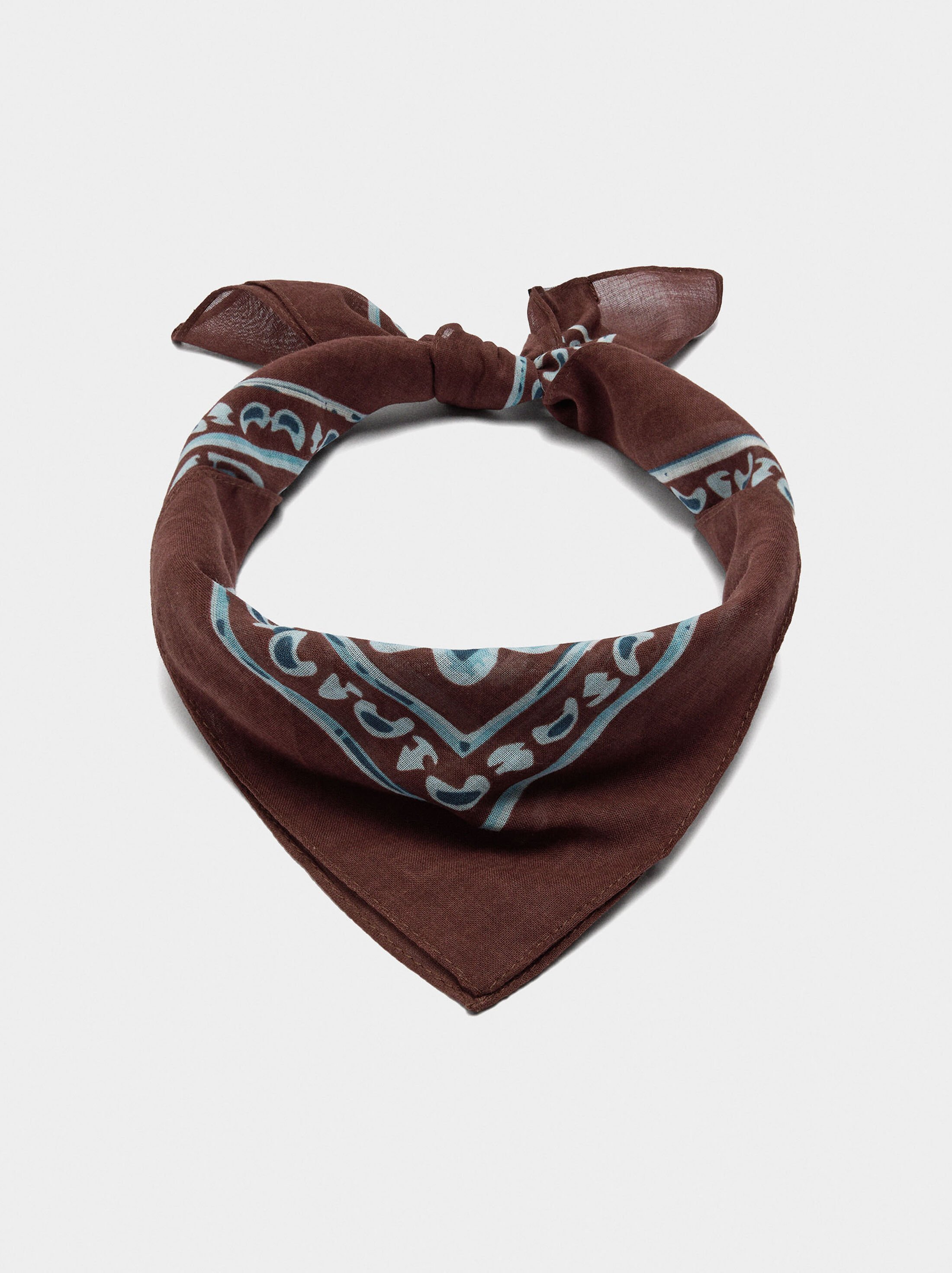 Multifunctional printed scarf with 100% cotton image number 3.0