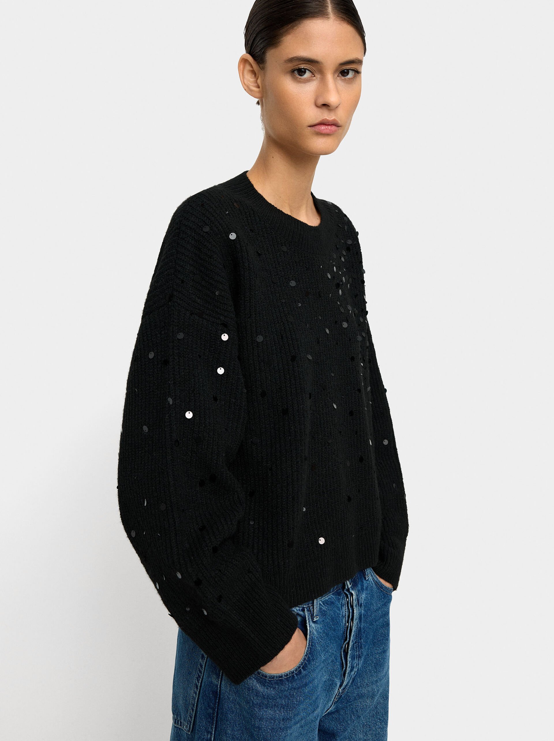 Pull en maille avec sequins image number 1.0