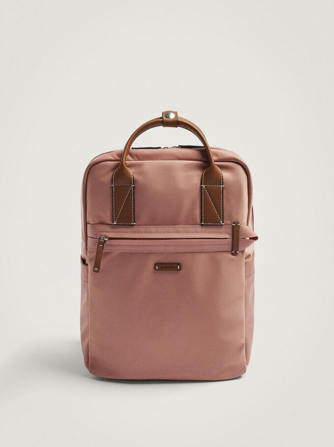Nylon Backpack For 13” Laptop, Pink, hi-res