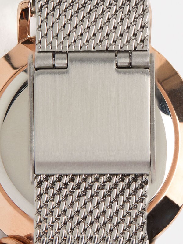 Watch with stainless steel mesh strap