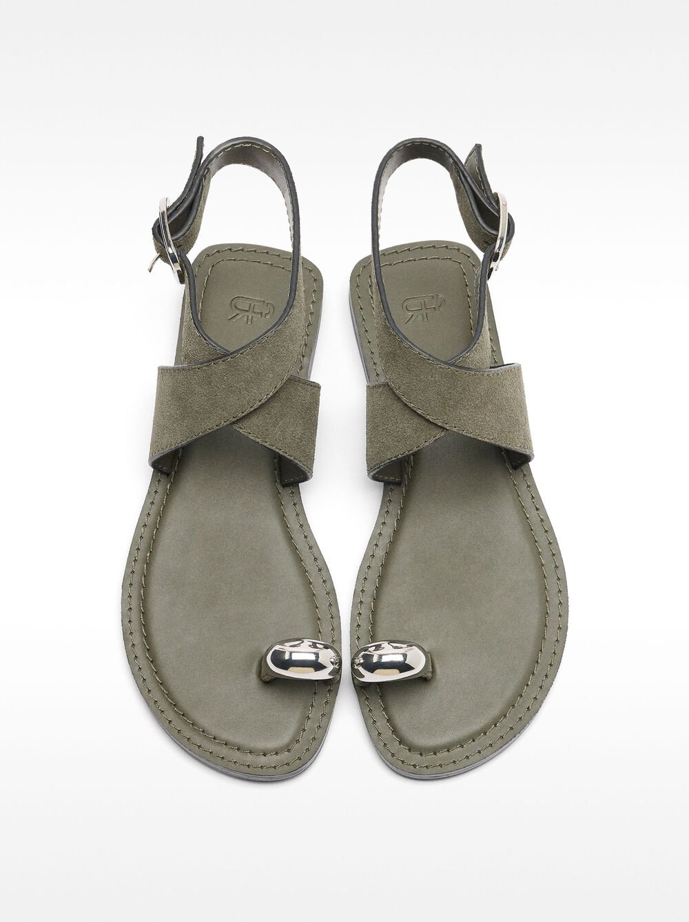 Sandàlies de pell amb detall metàl·lic