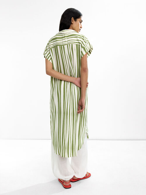 Vestido camisero de rayas