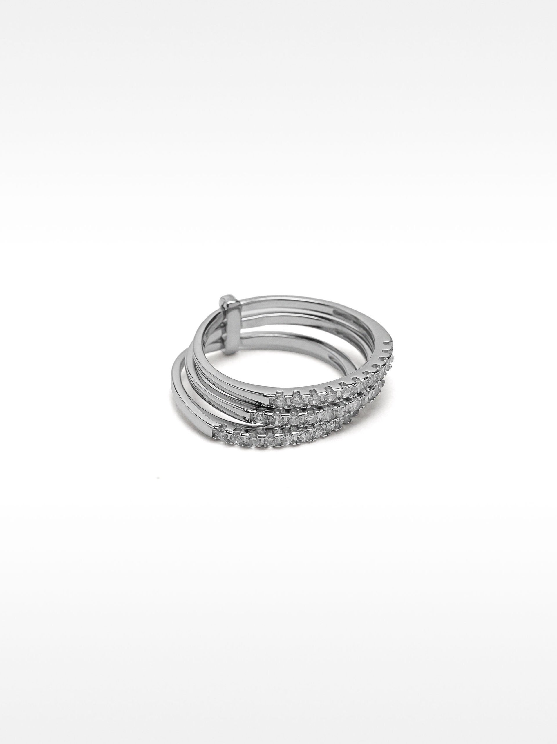 Bague triple avec zirconiums - argent sterling 925 image number 3.0