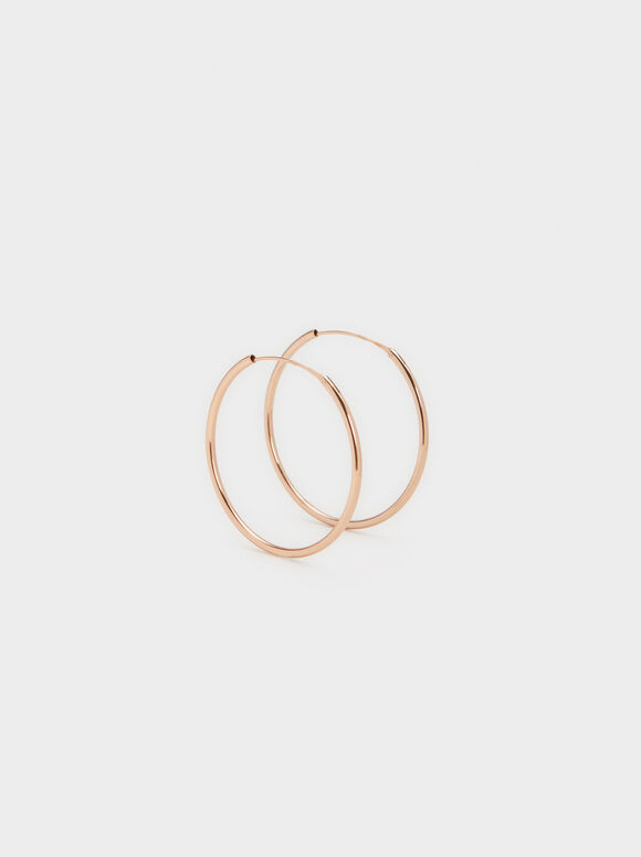 Pendiente De Aro Cortos De Plata 925, Oro Rosa, hi-res