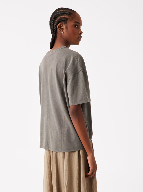 Personalised Cotton T-Shirt, Grey, hi-res