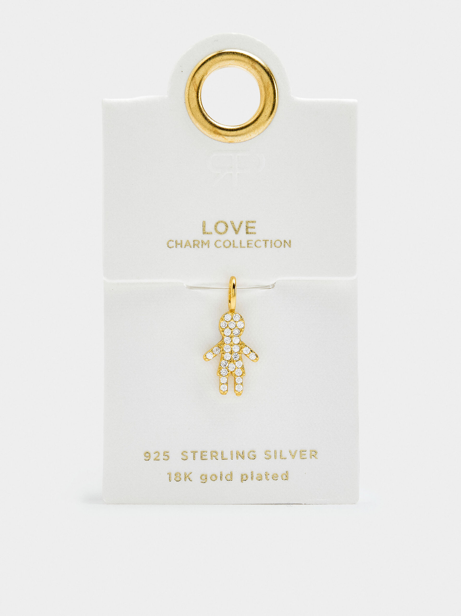 Boy charm with cubic zirconia - 925 sterling silver image number 2.0