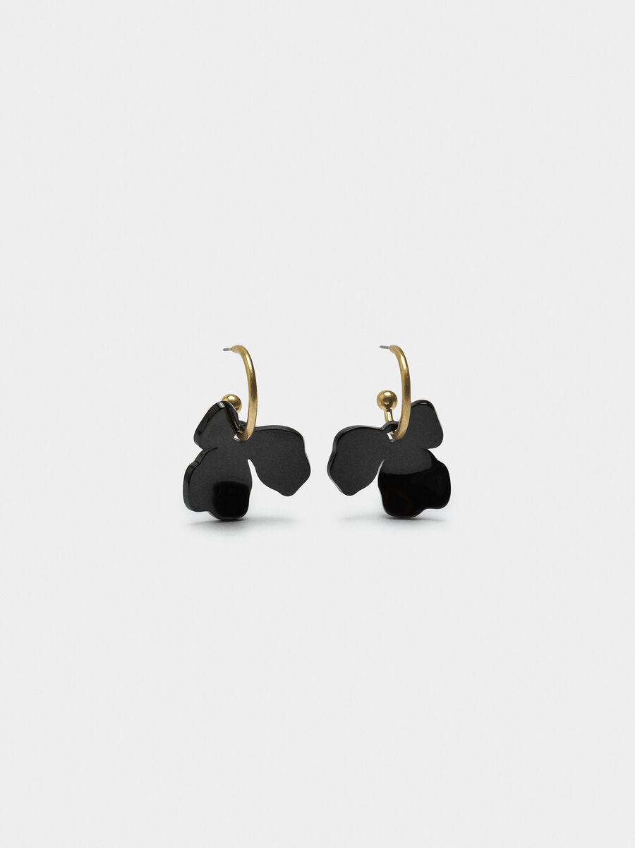 Hoop earrings with flower