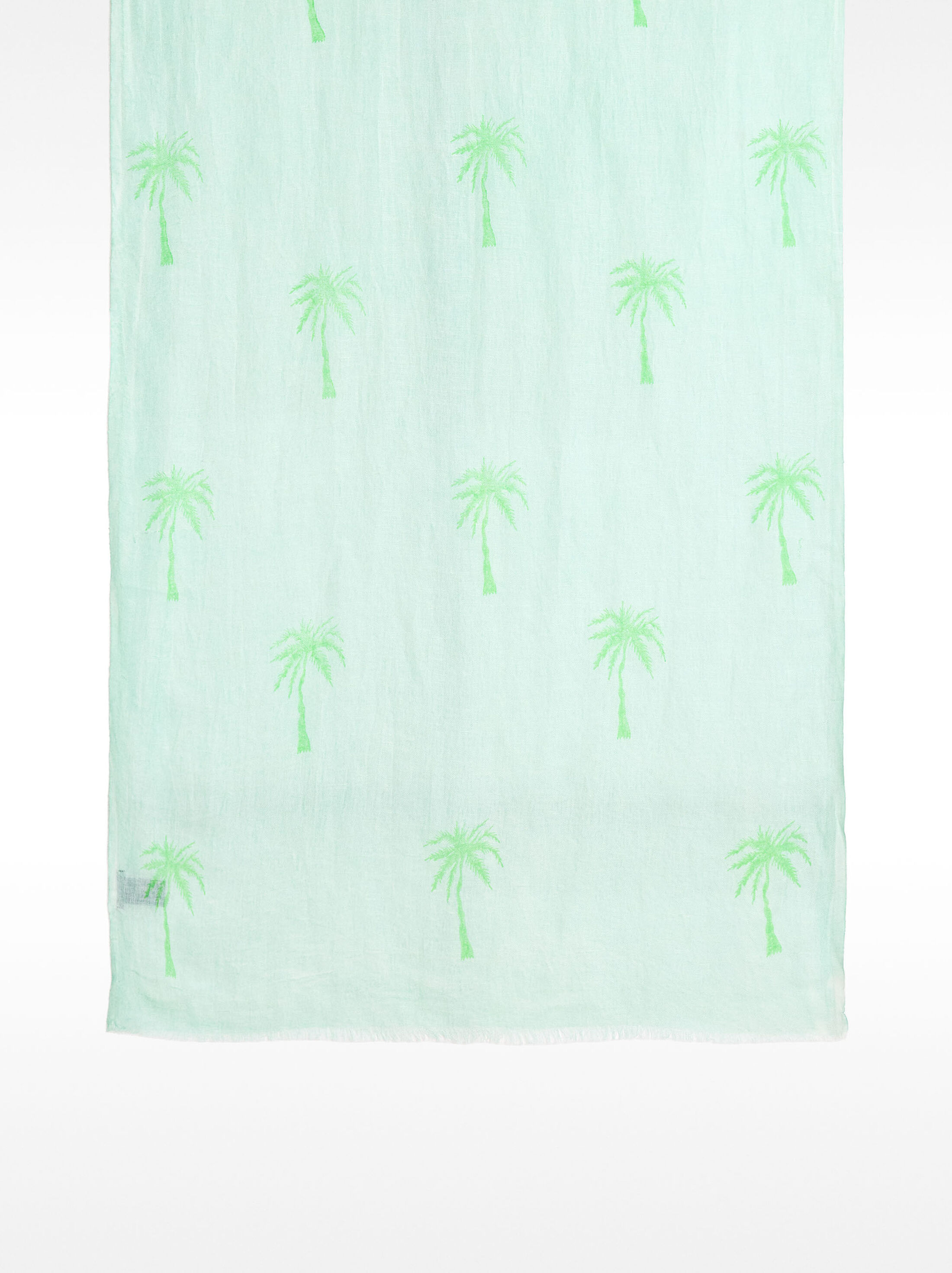 Printed scarf in linen blend image number 3.0