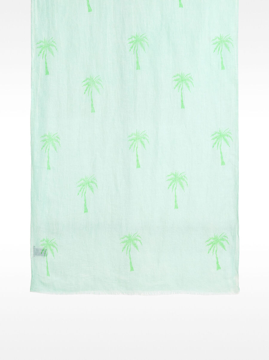 Printed scarf in linen blend