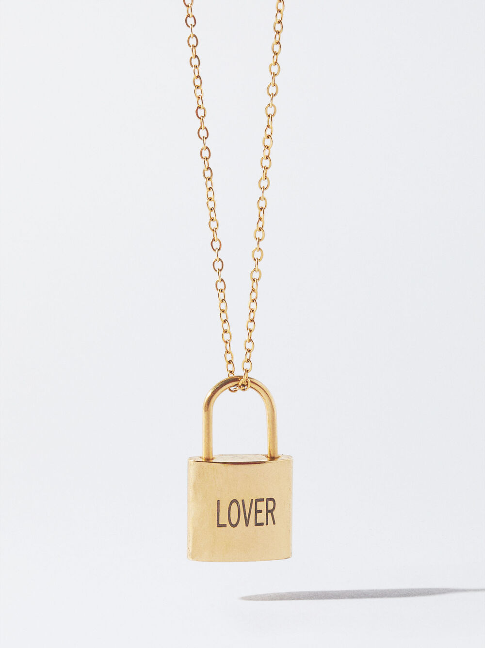 Online Exclusive - Personalized Golden Steel Lock Necklace