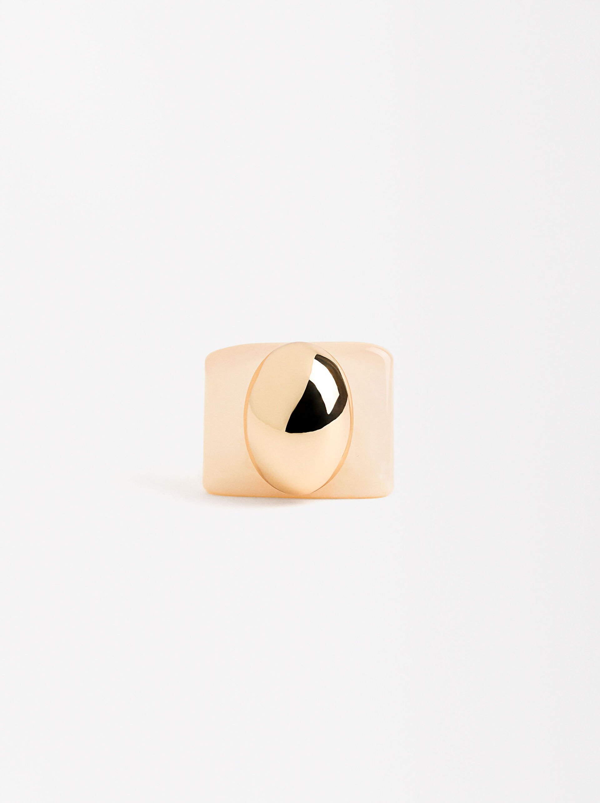 Square ring with metal detail image number 0.0