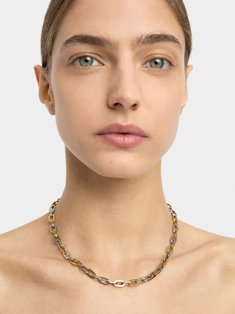Bicolor link necklace – stainless steel