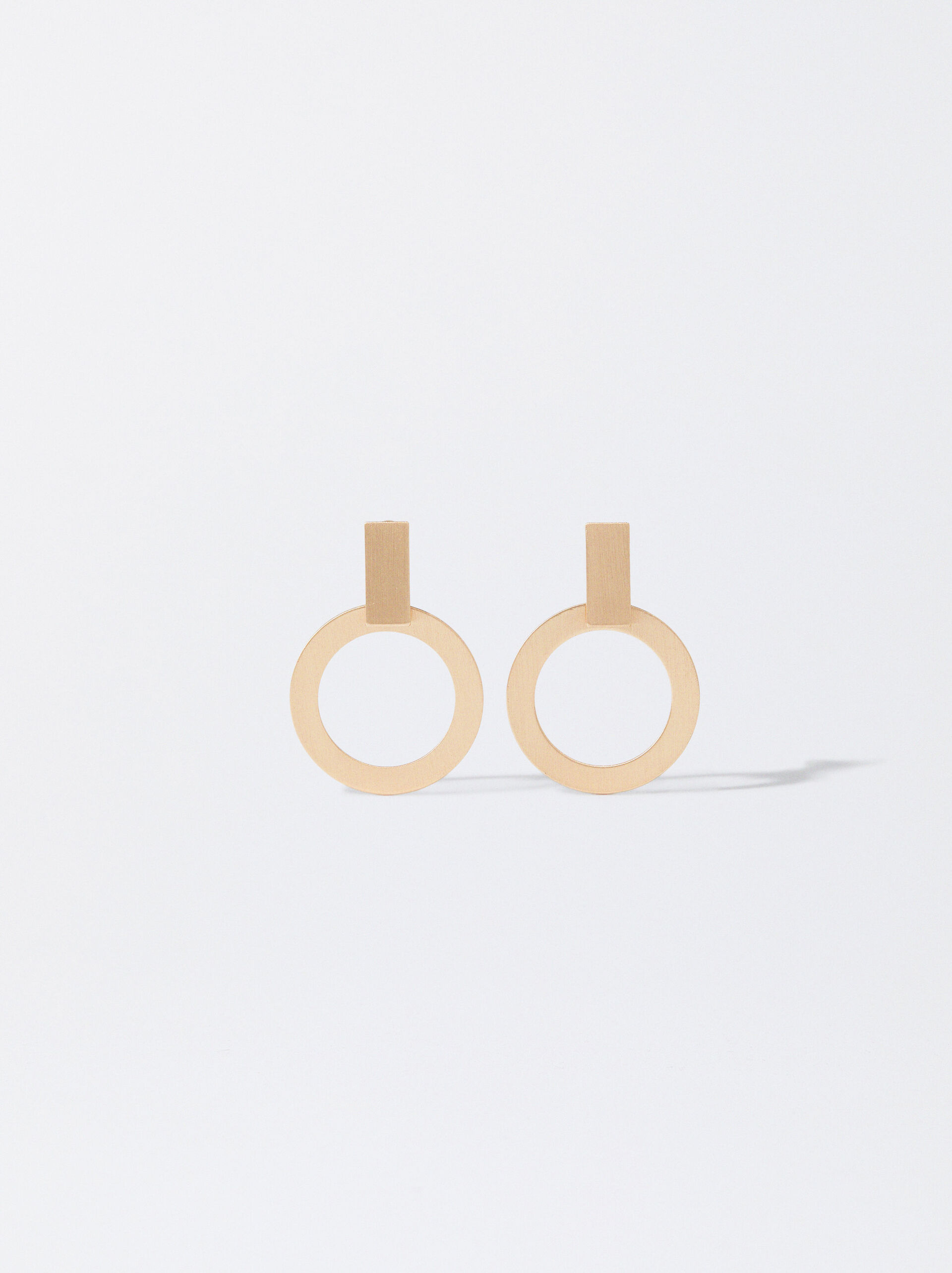 Golden Earrings With Matte Effect image number 0.0