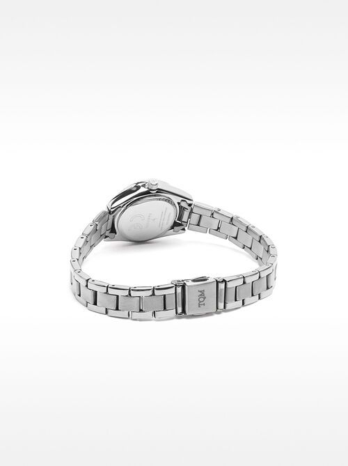 Relógio com bracelete de aço inoxidável