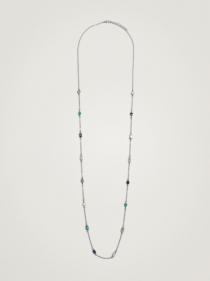 Long Necklace With Bead Detail, Multicolor, hi-res