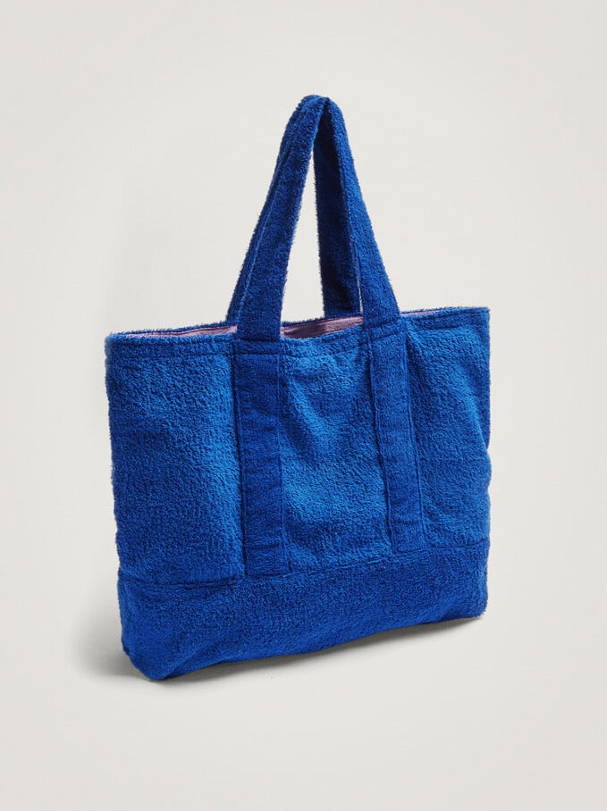 Towel Customizable Shopper Bag, Navy, hi-res