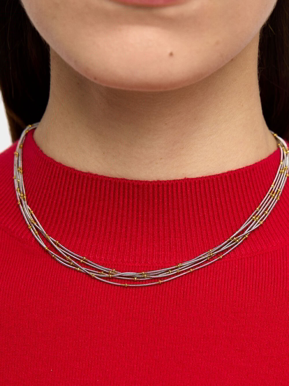 Multi-collar bicolor with stainless steel