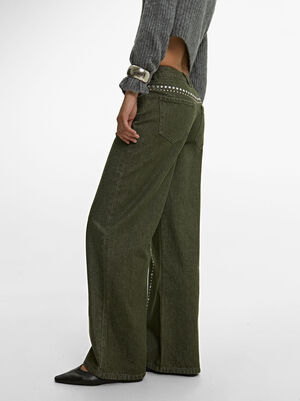 Cotton Pants With Studs image number 0.0