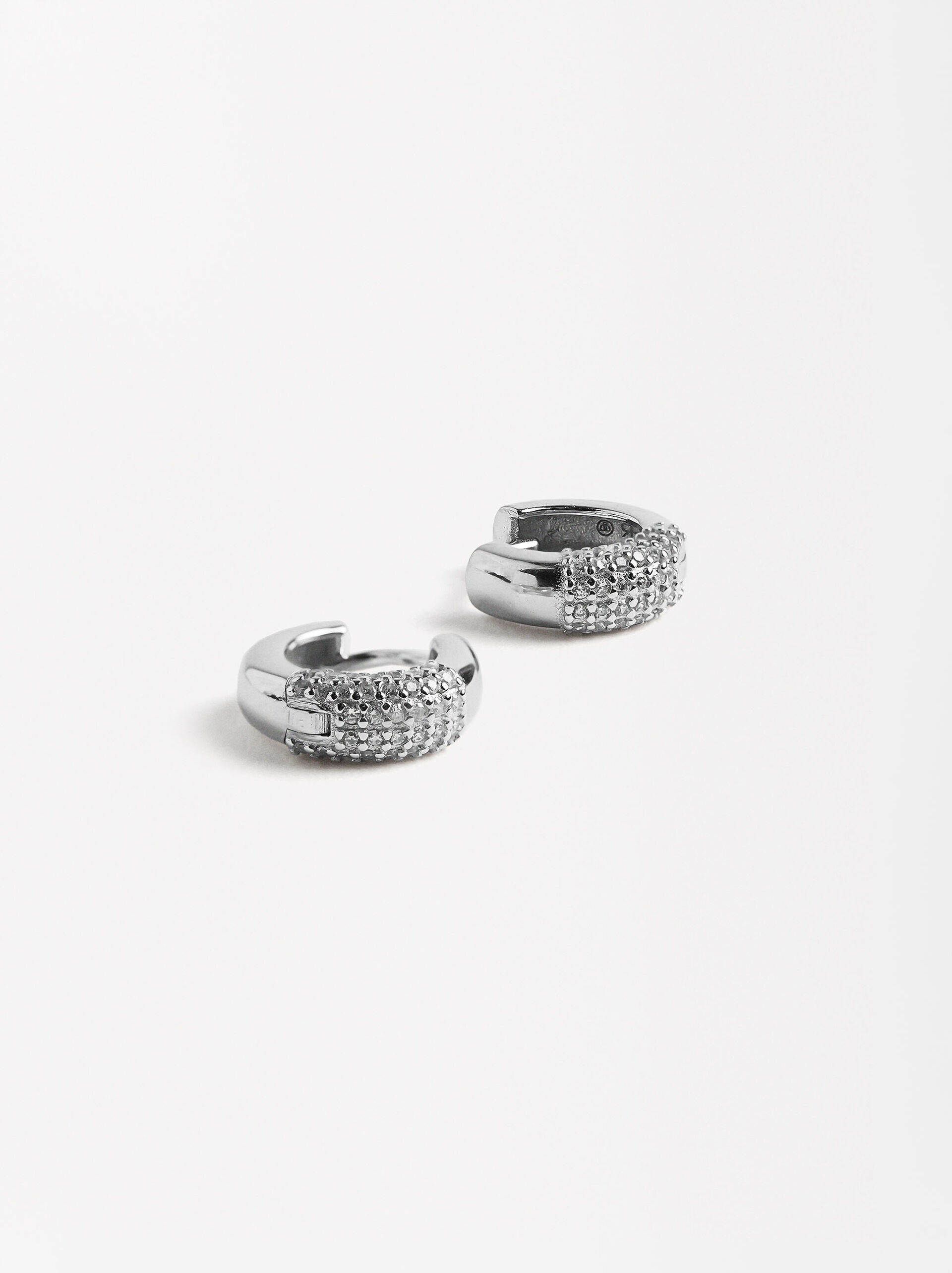 Hoops with zirconia - 925 sterling silver image number 2.0