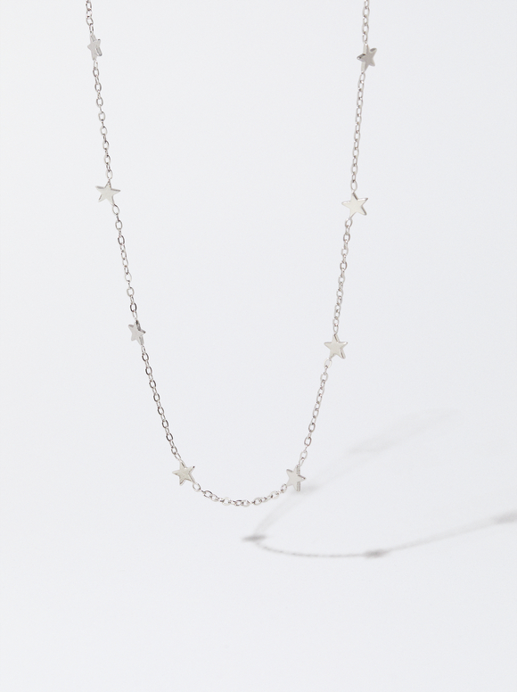 Necklace With Stars, Silver, hi-res